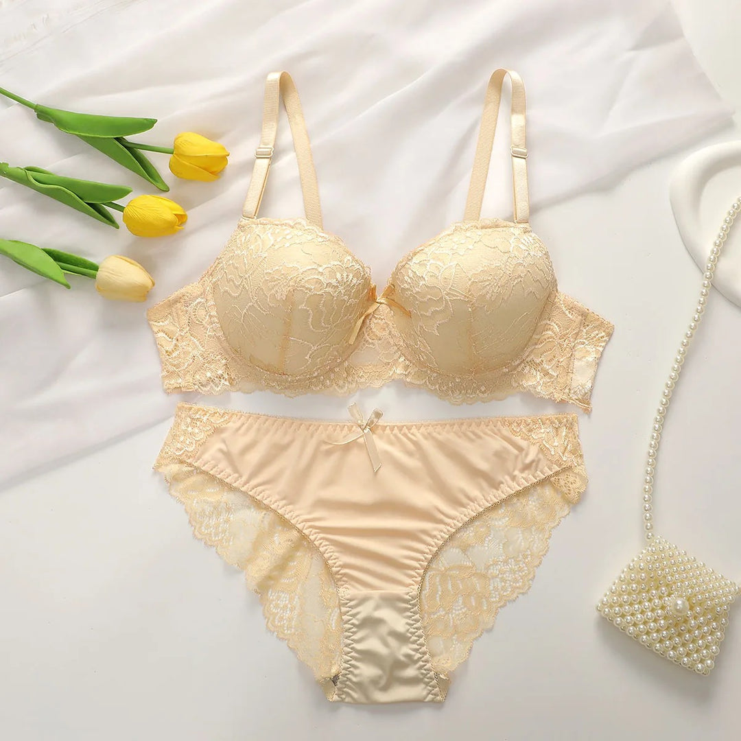 Butterfly Bra Panty Set Front Open